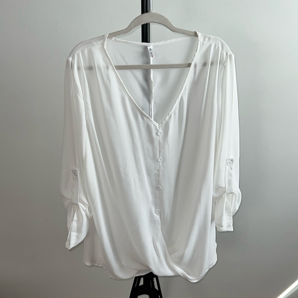 White Button Blouse